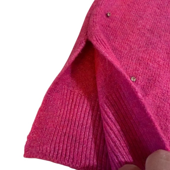 CeCe Hot Pink Drop Shoulder Crewneck Slouchy Rhinestone Stud Sweater 3X NEW - Picture 14 of 14